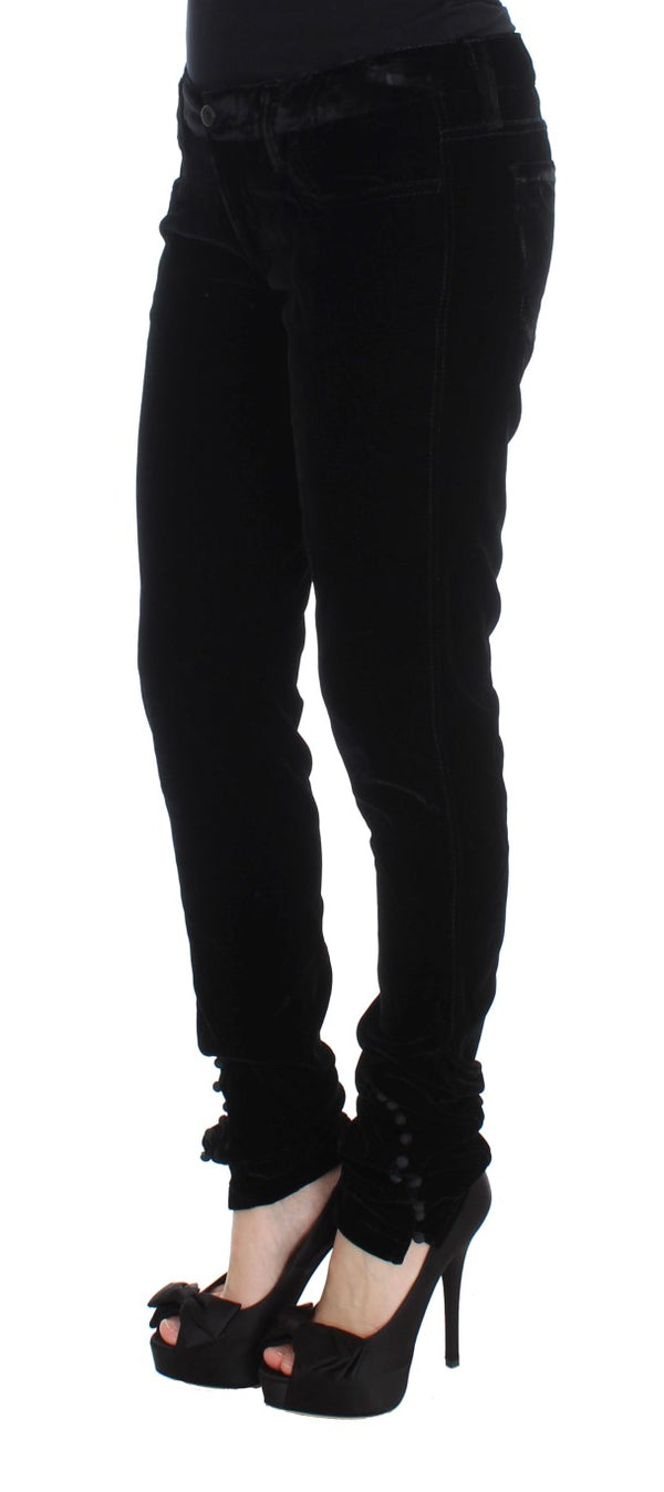 Elegant Black Slim Fit Trousers Ermanno Scervino