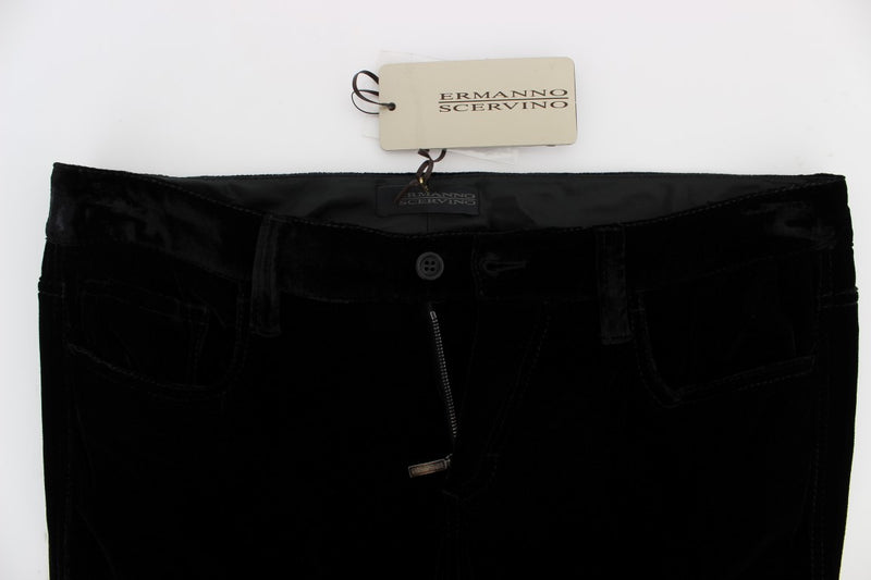 Elegant Black Slim Fit Trousers Ermanno Scervino