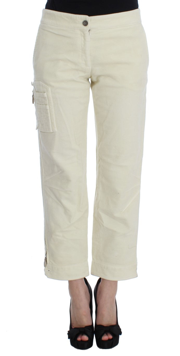 Beige Capri Cropped Chic Pants Ermanno Scervino