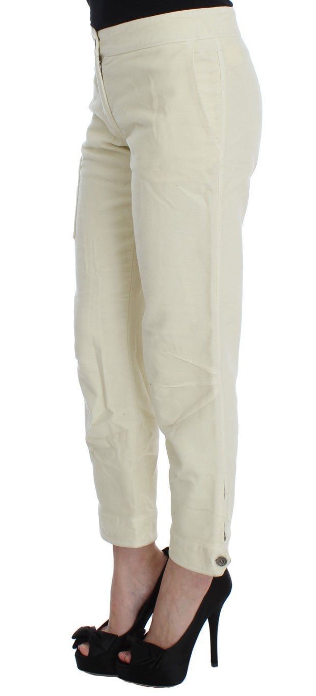 Beige Capri Cropped Chic Pants Ermanno Scervino