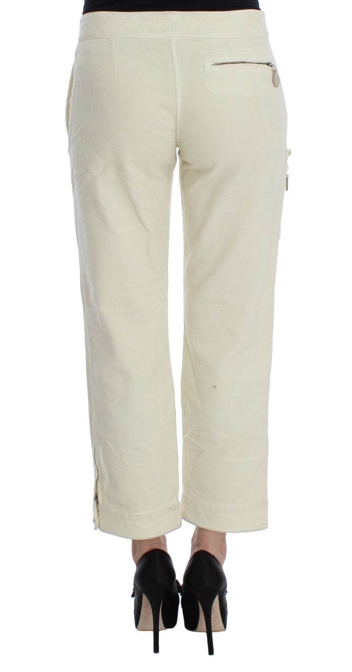 Beige Capri Cropped Chic Pants Ermanno Scervino