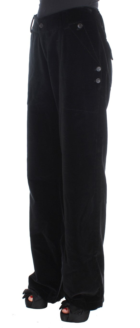 Chic Black Straight Fit Cotton Jeans Ermanno Scervino