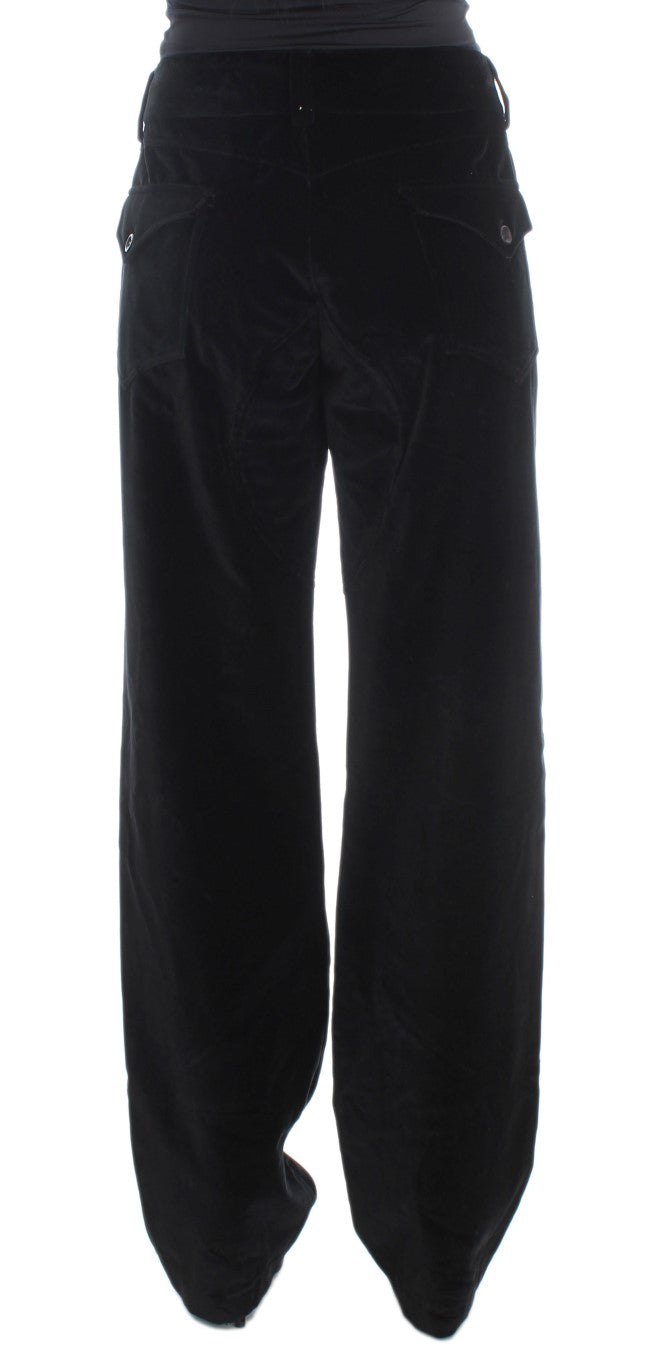 Chic Black Straight Fit Cotton Jeans Ermanno Scervino