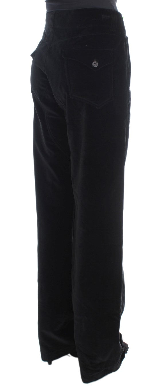 Chic Black Straight Fit Cotton Jeans Ermanno Scervino