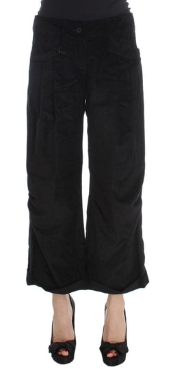 Chic Black Wide Leg Cotton Jeans Ermanno Scervino