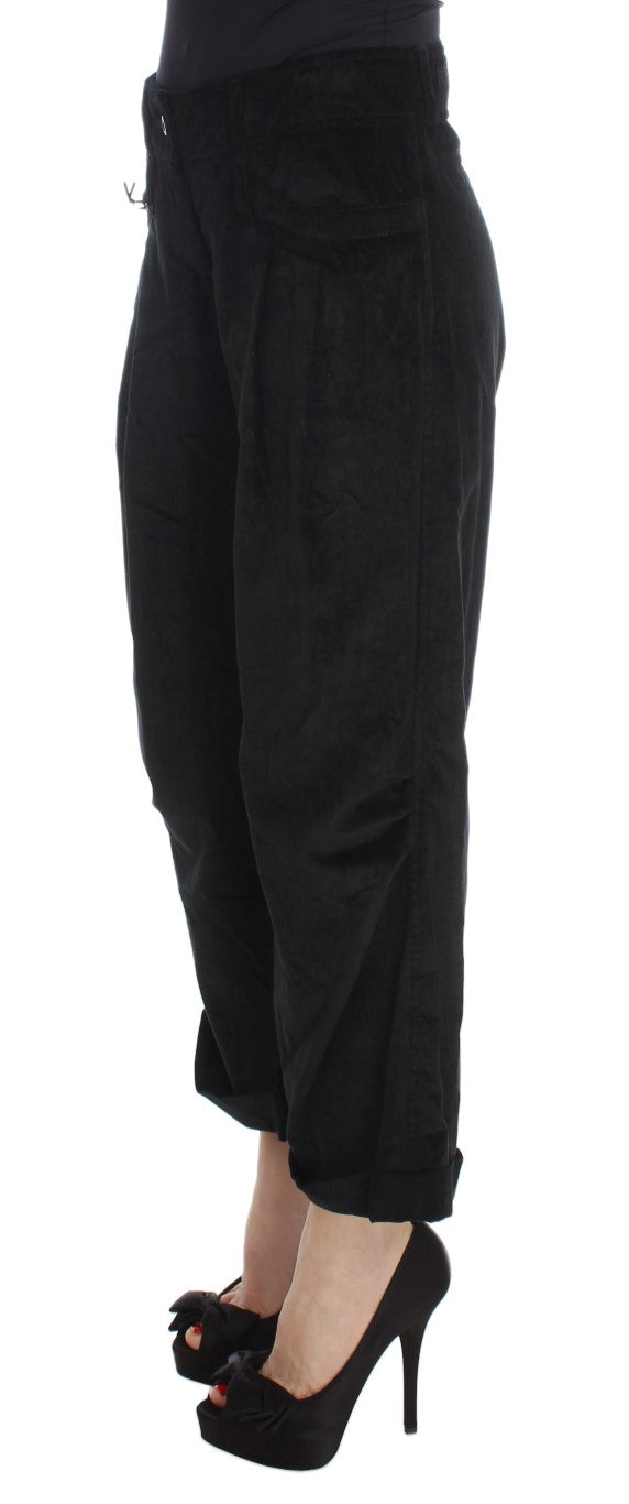 Chic Black Wide Leg Cotton Jeans Ermanno Scervino