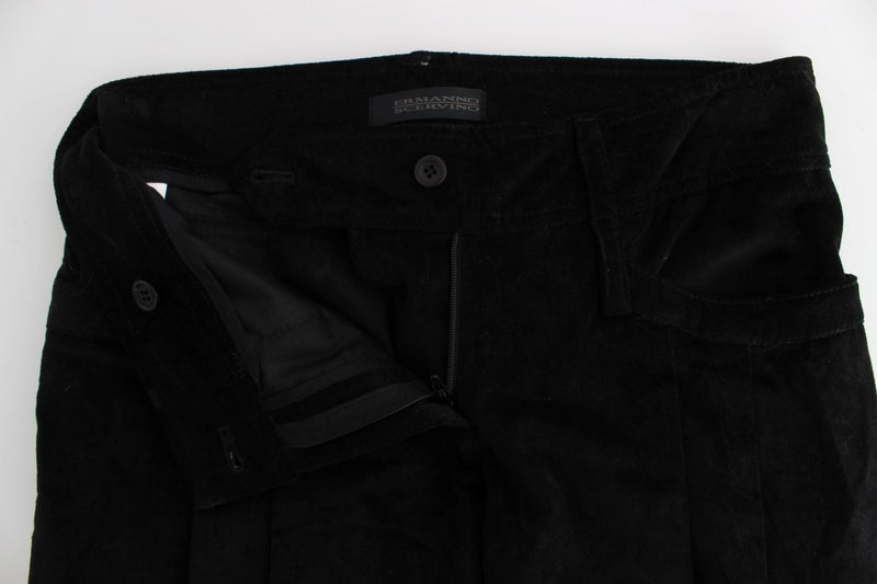 Chic Black Wide Leg Cotton Jeans Ermanno Scervino