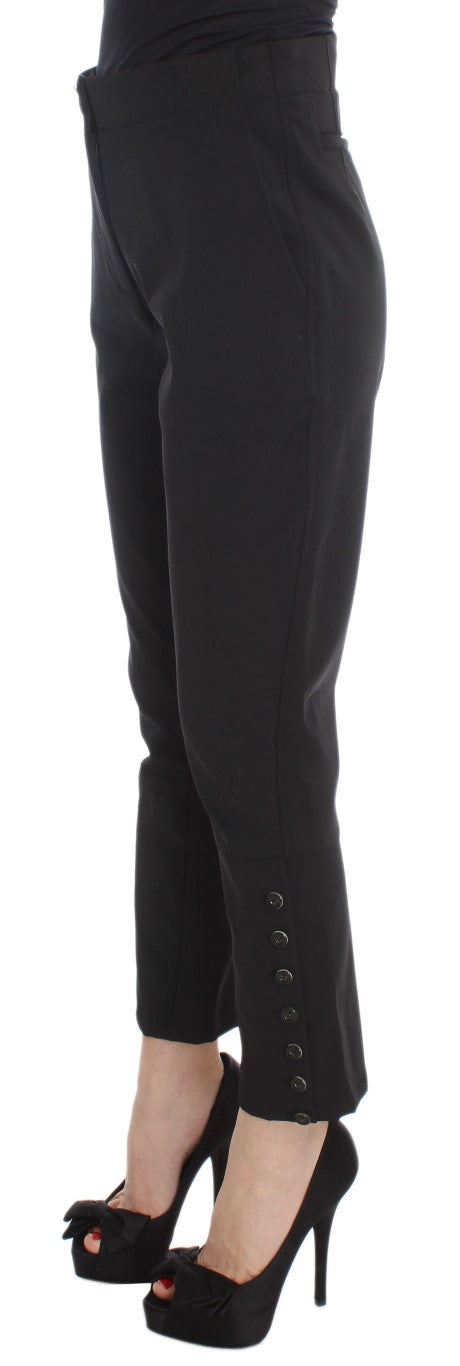 Elegant Cropped Capri Pants in Black Ermanno Scervino