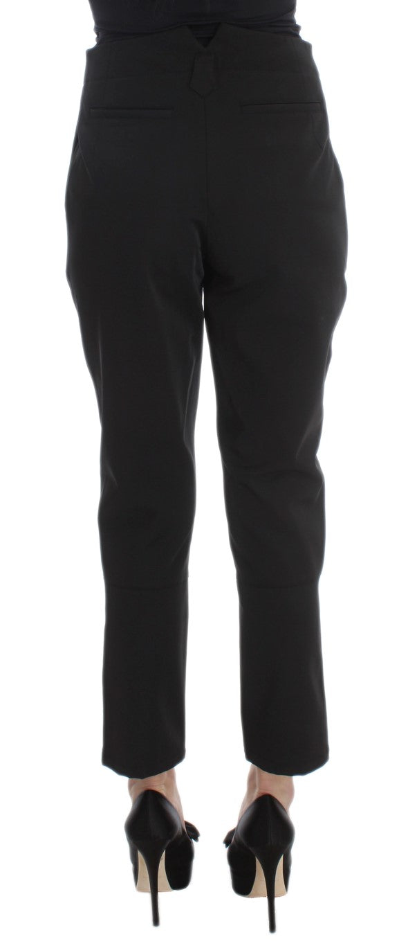 Elegant Cropped Capri Pants in Black Ermanno Scervino