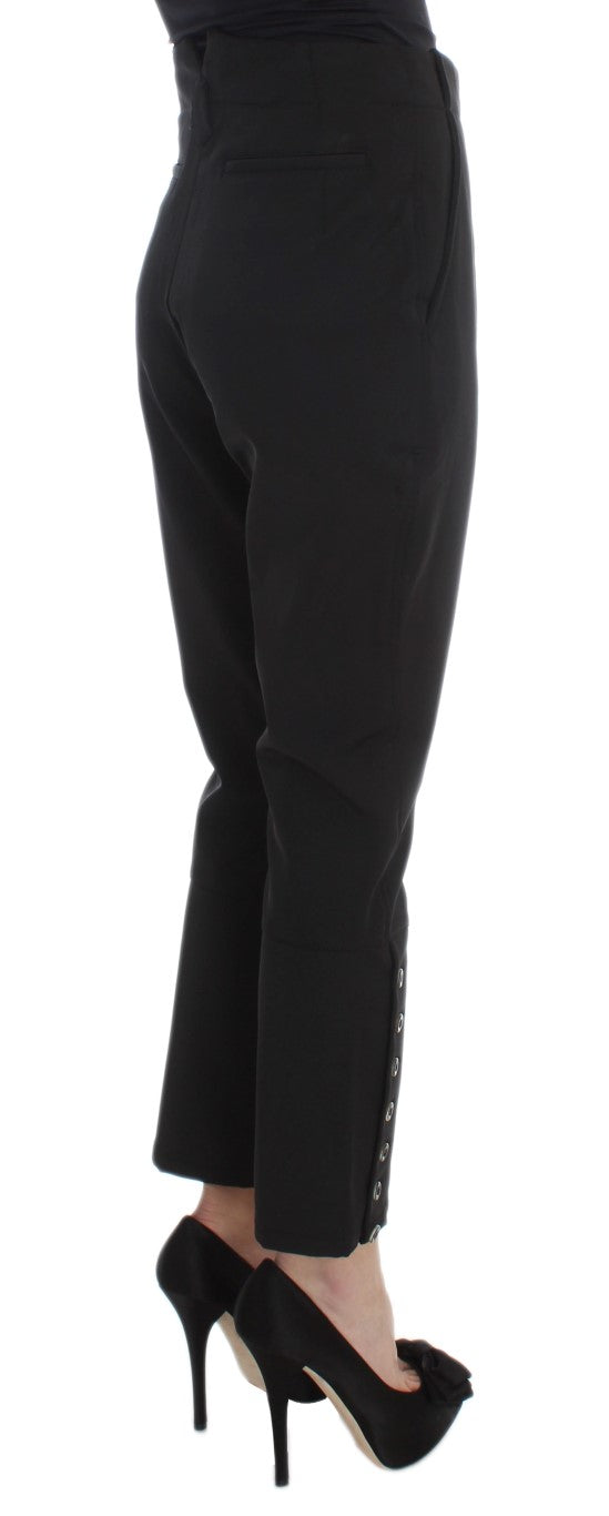 Elegant Cropped Capri Pants in Black Ermanno Scervino