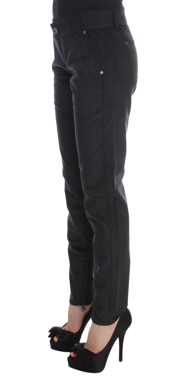 Chic Black Regular Fit Trousers Ermanno Scervino