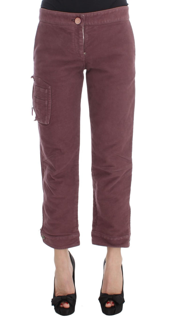 Chic Bordeaux Capri Cropped Cargo Pants Ermanno Scervino