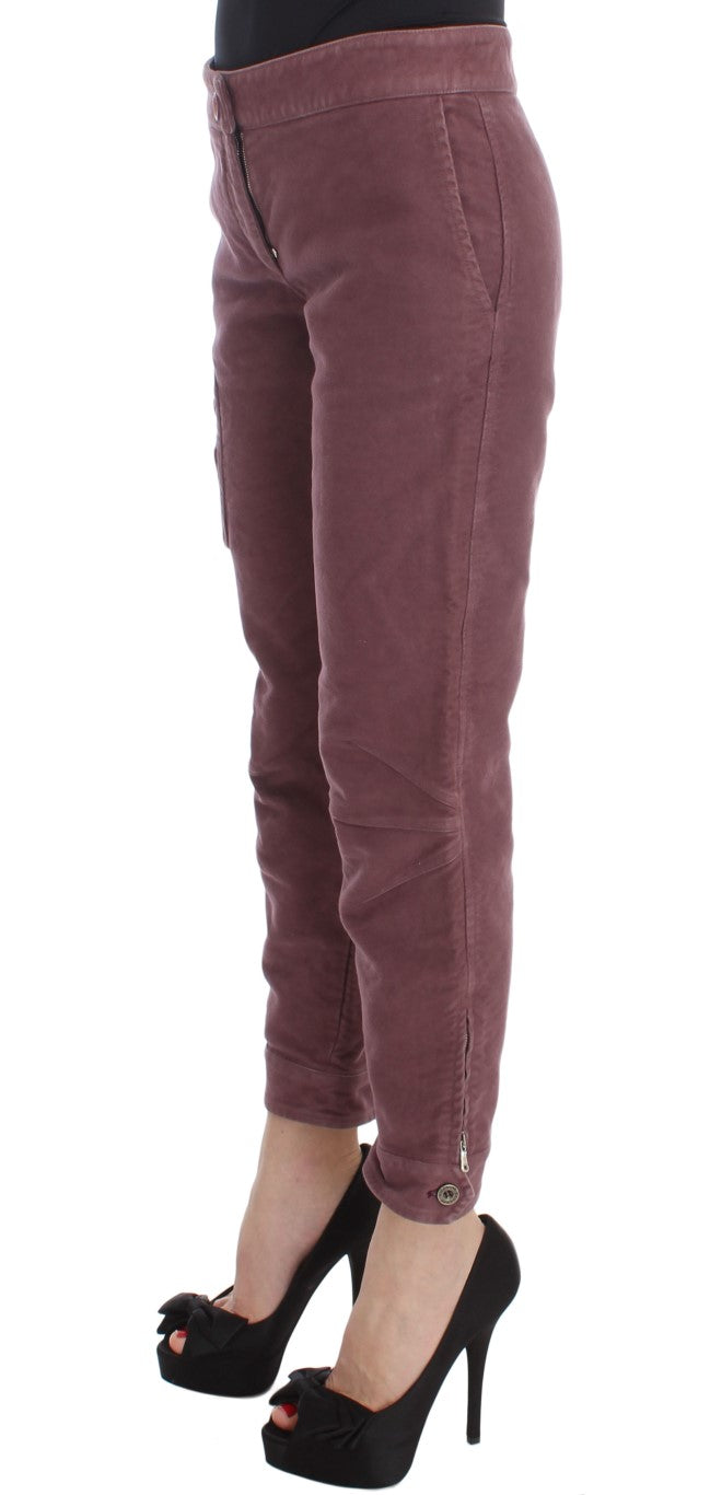 Chic Bordeaux Capri Cropped Cargo Pants Ermanno Scervino