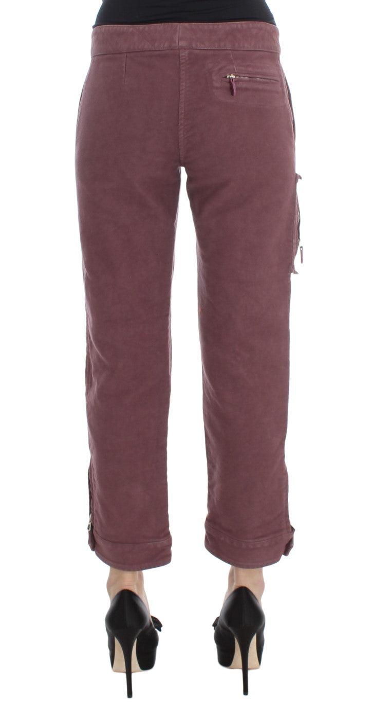 Chic Bordeaux Capri Cropped Cargo Pants Ermanno Scervino