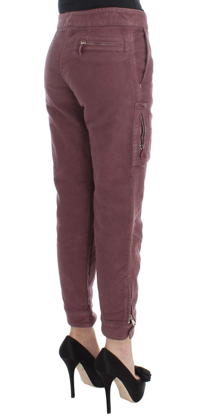 Chic Bordeaux Capri Cropped Cargo Pants Ermanno Scervino