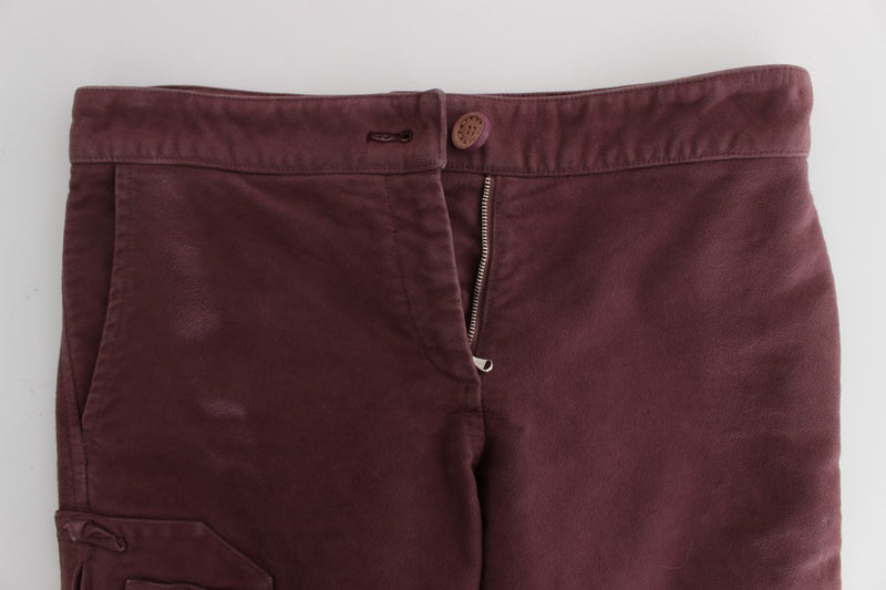 Chic Bordeaux Capri Cropped Cargo Pants Ermanno Scervino