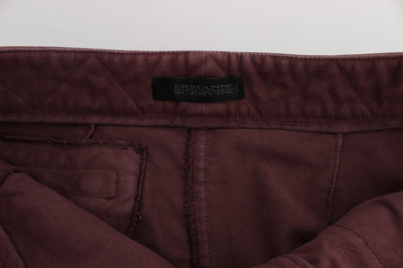 Chic Bordeaux Capri Cropped Cargo Pants Ermanno Scervino