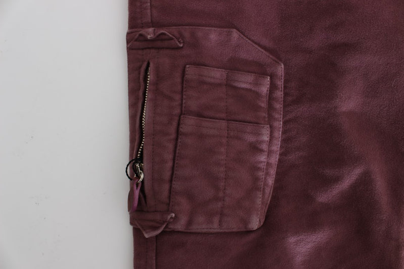 Chic Bordeaux Capri Cropped Cargo Pants Ermanno Scervino