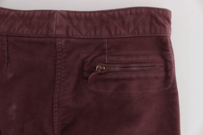 Chic Bordeaux Capri Cropped Cargo Pants Ermanno Scervino