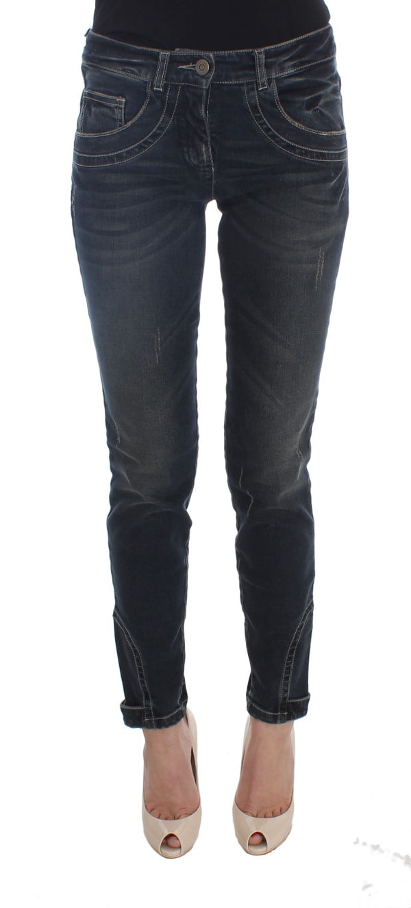 Chic Blue Slim Fit Italian Jeans Ermanno Scervino