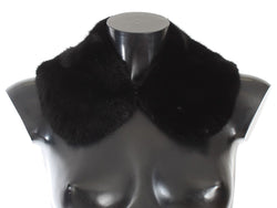 Elegant Black Mink Fur Shoulder Wrap Scarf Dolce & Gabbana