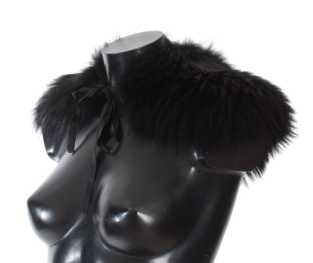 Black Fox Fur Chic Shoulder Wrap Dolce & Gabbana