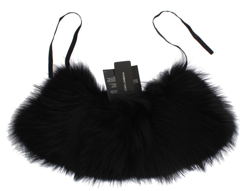 Black Fox Fur Chic Shoulder Wrap Dolce & Gabbana