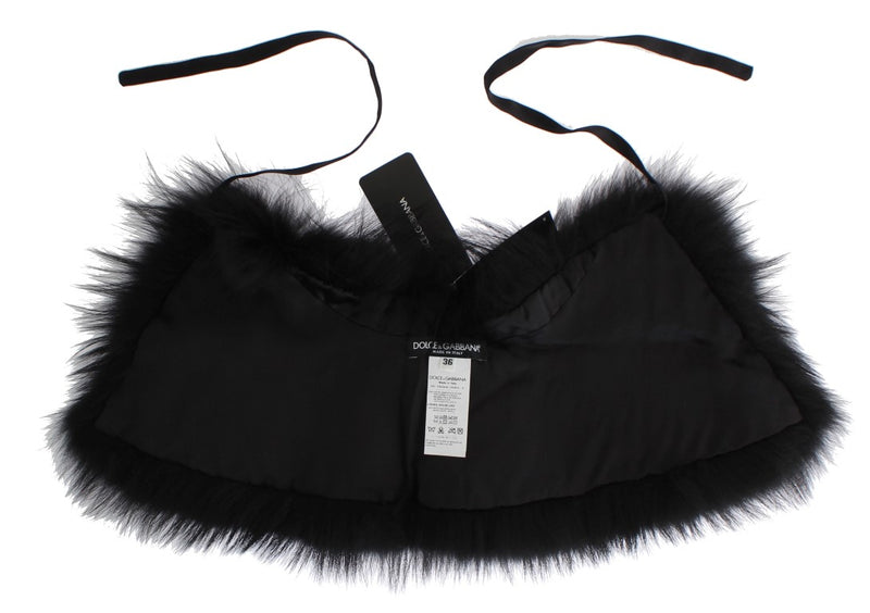 Black Fox Fur Chic Shoulder Wrap Dolce & Gabbana