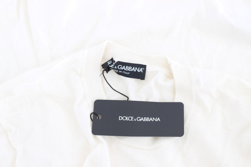 Elegant White Cashmere Sweater Dolce & Gabbana