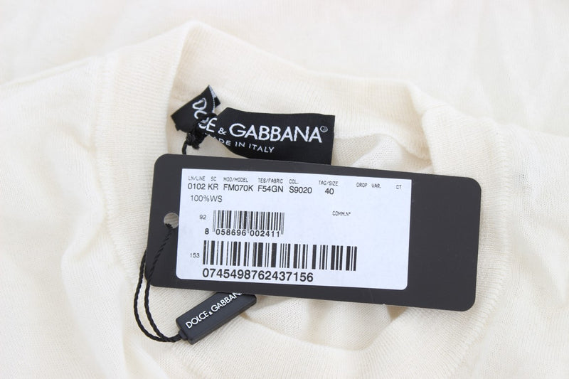 Elegant White Cashmere Sweater Dolce & Gabbana