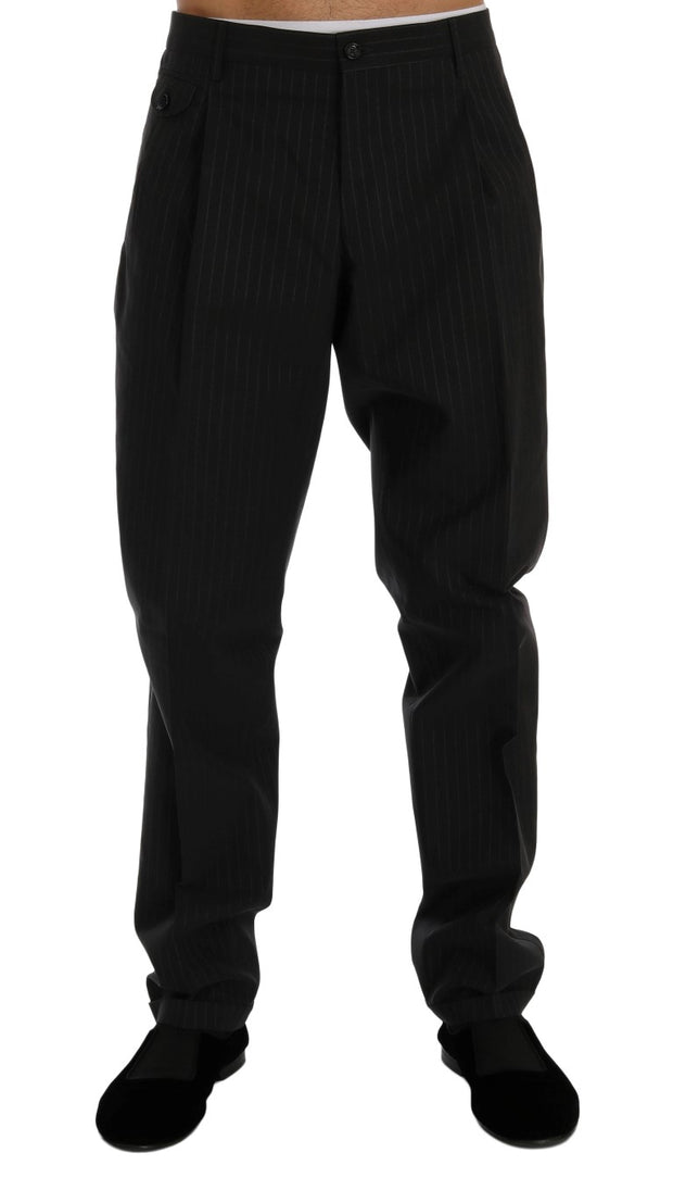 Elegant Striped Straight Fit Dress Trousers Dolce & Gabbana