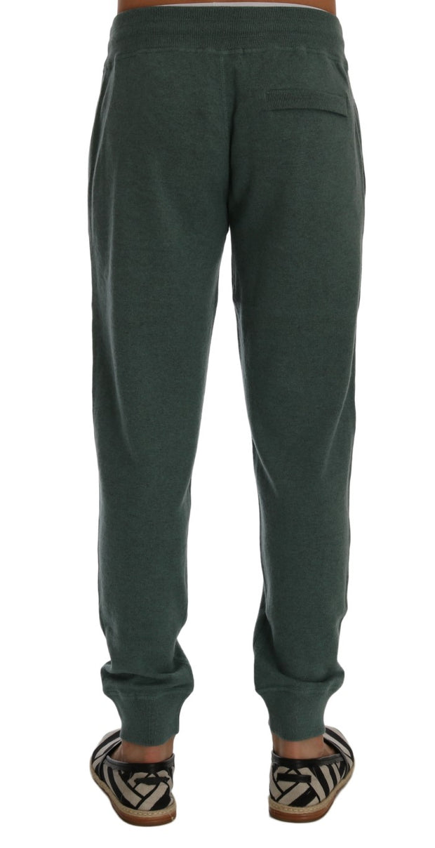 Elegant Green Cashmere Sport Pants Dolce & Gabbana