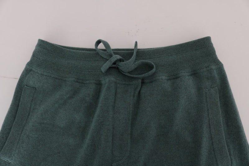 Elegant Green Cashmere Sport Pants Dolce & Gabbana