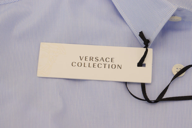 Elegant Light Blue Dress Shirt Versace Collection