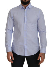 Elegant Light Blue Dress Shirt Versace Collection