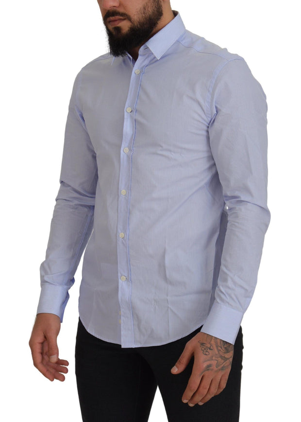 Elegant Light Blue Dress Shirt Versace Collection