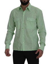 Mint Green Slim Fit Casual Button-Down Shirt Dolce & Gabbana