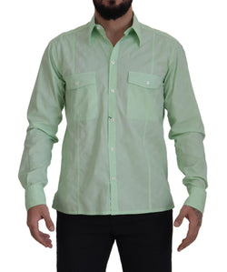 Mint Green Slim Fit Casual Button-Down Shirt Dolce & Gabbana