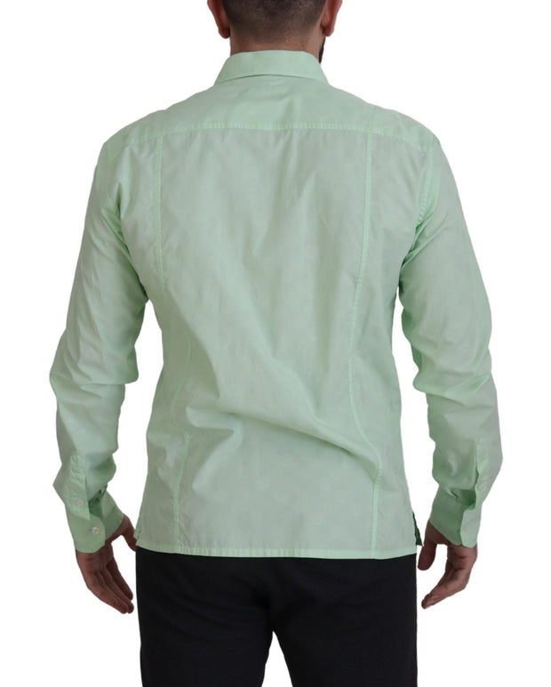 Mint Green Slim Fit Casual Button-Down Shirt Dolce & Gabbana