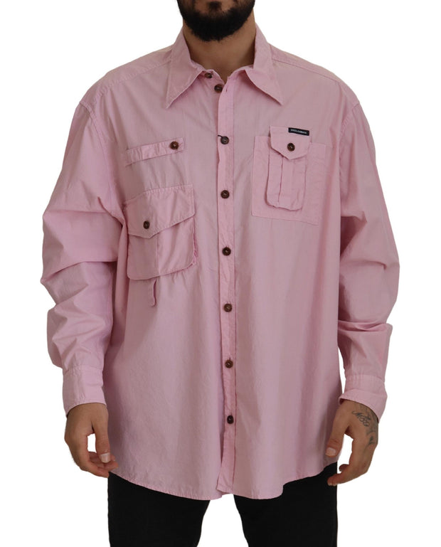 Elegant Pink Casual Cotton Shirt Dolce & Gabbana