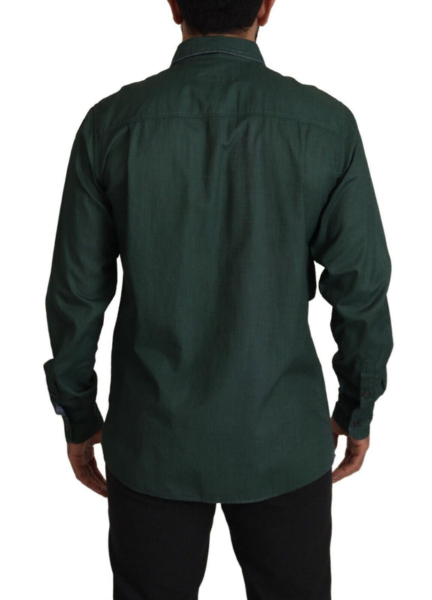 Emerald Elegance Slim Fit Casual Shirt Dolce & Gabbana