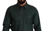 Emerald Elegance Slim Fit Casual Shirt Dolce & Gabbana