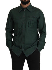 Emerald Elegance Slim Fit Casual Shirt Dolce & Gabbana