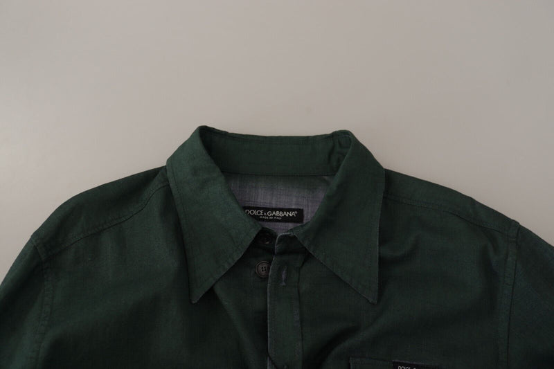 Emerald Elegance Slim Fit Casual Shirt Dolce & Gabbana