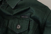 Emerald Elegance Slim Fit Casual Shirt Dolce & Gabbana