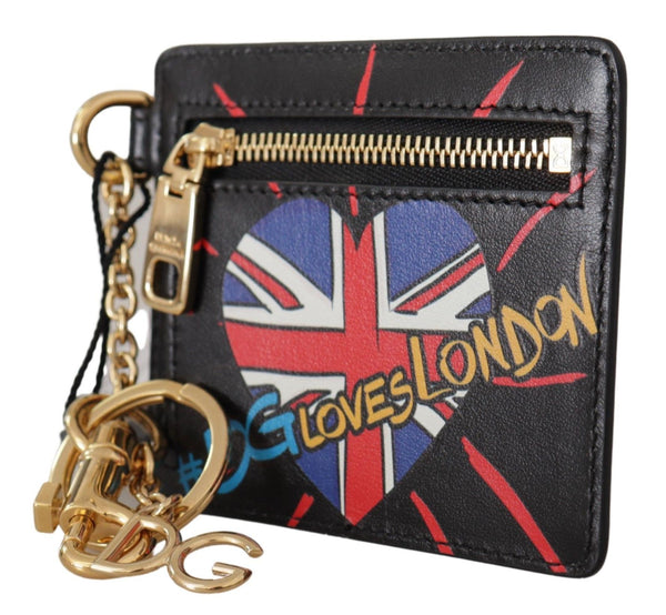 Elegant Leather Coin Wallet With Keyring Dolce & Gabbana