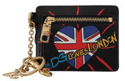 Elegant Leather Coin Wallet With Keyring Dolce & Gabbana