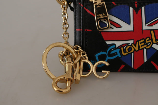 Elegant Leather Coin Wallet With Keyring Dolce & Gabbana