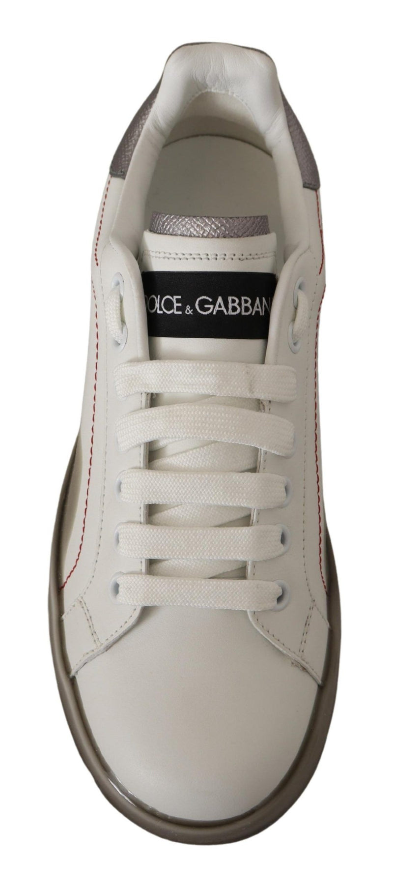 Elegant White Leather Sneakers Dolce & Gabbana