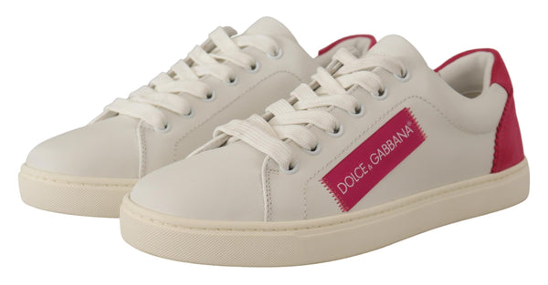 Elegant White Leather Low-Top Sneakers Dolce & Gabbana